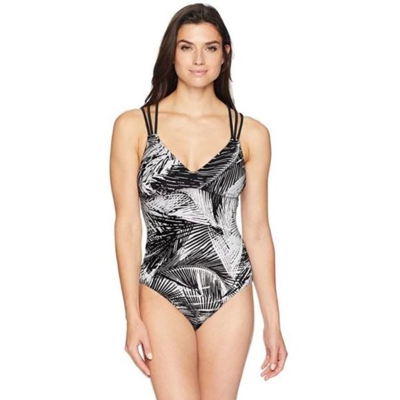 Coastal Blue Strappy Back One Piece Swimsuit XS - Picture 2 of 3